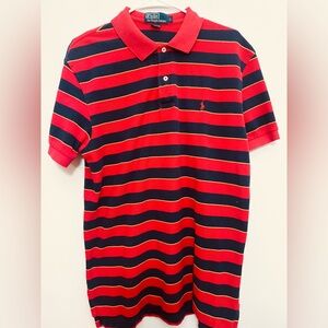 Polo Ralph Lauren Red and Black Striped Rugby  large